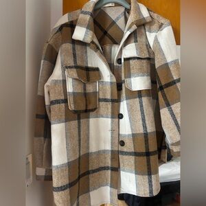 Plaid Button-Up Jacket